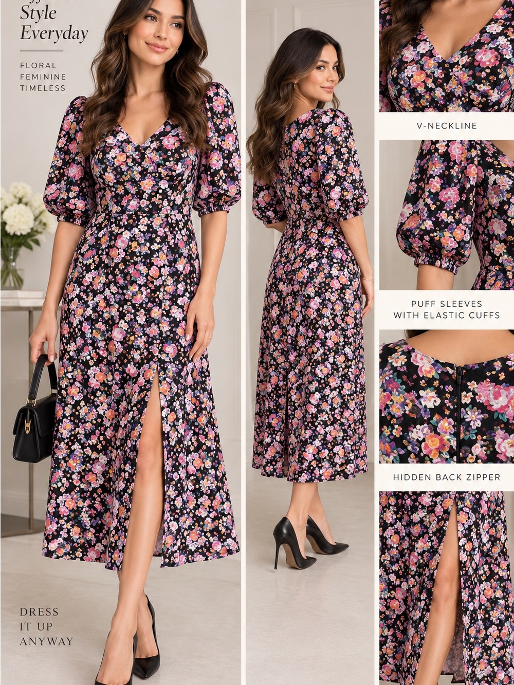 Chandler Henry Floral midi dress women’s XL